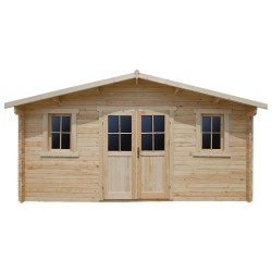 Abrigo de jardim 16m² PLUS em madeira 40mm bruto Gardy Shelter