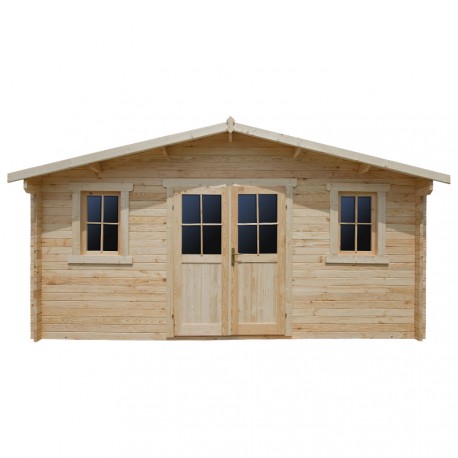 Abrigo de jardim 16m² PLUS em madeira 40mm bruto Gardy Shelter