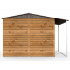 Abrigo de jardim em metal com efeito madeira 4,78 m² com alpendre + kit de fundação ALPINE – DURAMAX