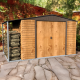 Abrigo de jardim em metal com efeito madeira 7,81 m² com alpendre + kit de fundação ALPINE – Duramax