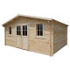 Abrigo de jardim em madeira maciça 16m² PLUS - travessas 28mm Gardy Shelter