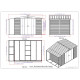 Abrigo de jardim em metal com efeito madeira 7,81 m² com alpendre + kit de fundação ALPINE – Duramax