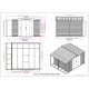 Abrigo de jardim em metal efeito madeira 9,75 m² com alpendre + kit de fundação ALPINE – DURAMAX