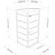 Abrigo de jardim modular isolado 1x1m painéis cinzentos estrutura branca - piso incluído - Everbox
