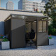 Abrigo de jardim modular com isolamento 3x3 antracite e preto - piso incluído - Everbox