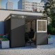 Abrigo de jardim modular com isolamento 3x3 antracite e preto - piso incluído - Everbox