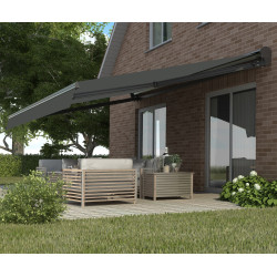 Toldo manual 395x300cm DECO antracite, tela de poliéster antracite - X-METAL
