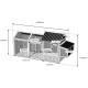 Gaiola em madeira FSC termotratada 224x81x107cm com telhado de PVC para 4 a 6 galinhas – Shelty Pet