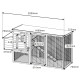 Gaiola em madeira FSC termotratada 200x75,5x103cm com telhado de betume para 4 a 5 galinhas – Shelty Pet