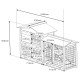Coelheira em madeira FSC termotratada com vedação 147x53x92cm para 4 coelhos ou outros roedores - Shelty Pet
