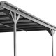 Carport em alumínio antracite 3x5 m com telhado inclinado em policarbonato 6 mm – X-METAL