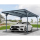 Carport em alumínio antracite 3x5 m com telhado inclinado em policarbonato 6 mm – X-METAL