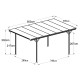 Carport em alumínio antracite 3x5 m com telhado inclinado em policarbonato 6 mm – X-METAL