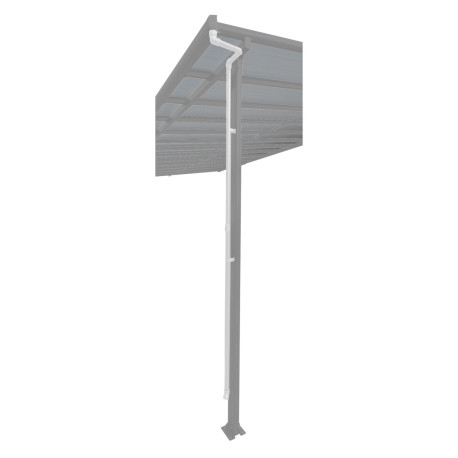 Conjunto de 2 tubos de queda brancos para caleiras de telhado de terraço com 4 m de profundidade – X-METAL