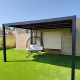 Pérgula bioclimática autoportante em alumínio graphite preto 4x3m - X-METAL