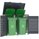 Abrigo para contentor do lixo em aço galvanizado antracite para 2 contentores de 240L - X-METAL