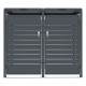Abrigo para contentor do lixo em aço galvanizado antracite para 2 contentores de 240L - X-METAL