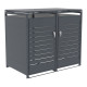 Abrigo para contentor do lixo em aço galvanizado antracite para 2 contentores de 240L - X-METAL