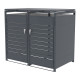 Abrigo para contentor do lixo em aço galvanizado antracite para 2 contentores de 240L - X-METAL