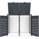 Abrigo para contentor do lixo em aço galvanizado antracite para 2 contentores de 240L - X-METAL