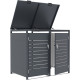 Abrigo para contentor do lixo em aço galvanizado antracite para 2 contentores de 240L - X-METAL