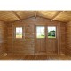 Abrigo em madeira maciça 12m² PLUS 28mm tratado e tingido castanho Gardy Shelter