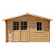 Abrigo em madeira maciça 12m² PLUS 28mm tratado e tingido castanho Gardy Shelter