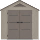 Abrigo de jardim em HDPE Sunlife 7,8 m² creme e castanho + piso – JOBU