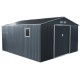 Abrigo de jardim em metal 13m² antracite + kit de fixação X-METAL