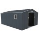 Abrigo de jardim em metal 15,16m² PLUS antracite + kit de fixação X-METAL