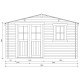 Abrigo em madeira maciça 12m² PLUS 28mm tratado e tingido castanho Gardy Shelter