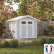 Abrigo de jardim em PVC 4m² UTILITY branco e cinza-verde Grosfillex