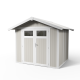 Abrigo de jardim em PVC 4m² UTILITY branco e cinza-verde Grosfillex