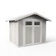 Abrigo de jardim em PVC 4m² UTILITY branco e cinza-verde Grosfillex