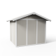 Abrigo de jardim em PVC 4m² UTILITY branco e cinza-verde Grosfillex