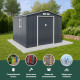 Abrigo de jardim metal 7,06m² PLUS antracite + kit de fixação X-METAL