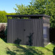 Abrigo de jardim em aço galvanizado Kosto cinzento escuro 8,64m² + kit de ancoragem - X-Métal