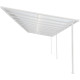 Pérgula encostada ajustável – cobertura de terraço em alumínio lacado a branco 400x801 cm – X-METAL
