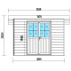 Abrigo de jardim em madeira composta 28 mm cinza escuro com estrutura antracite 9 m² PREMIUM com teto plano – Woodlife Garden
