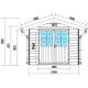 Abrigo de jardim em madeira composta 28 mm cinza escuro com estrutura antracite 4,77 m² PREMIUM – Woodlife Garden