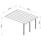 Pérgula encostada ajustável – cobertura de terraço em alumínio lacado a branco 400x434 cm – X-METAL