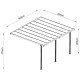 Pérgula encostada ajustável – cobertura de terraço em alumínio lacado a branco 400x492 cm – X-METAL