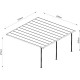 Pérgula encostada ajustável – cobertura de terraço em alumínio lacado a branco 400x618 cm – X-METAL