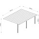 Pérgula encostada ajustável – cobertura de terraço em alumínio lacado a branco 400x801 cm – X-METAL