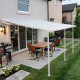 Pérgula encostada ajustável – cobertura de terraço em alumínio lacado a branco 400x492 cm – X-METAL