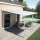 Pérgula encostada ajustável – cobertura de terraço em alumínio lacado a branco 400x492 cm – X-METAL