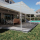 Pérgula encostada ajustável – cobertura de terraço em alumínio branco 400x985 cm – X-METAL