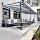 Pérgula encostada ajustável – cobertura de terraço em alumínio antracite 400x985 cm – X-METAL