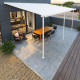 Pérgula encostada ajustável – cobertura de terraço em alumínio lacado a branco 400x618 cm – X-METAL