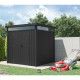 Abrigo de jardim em aço galvanizado Kosto 5,29 m² cinza escuro + kit de ancoragem – X-METAL